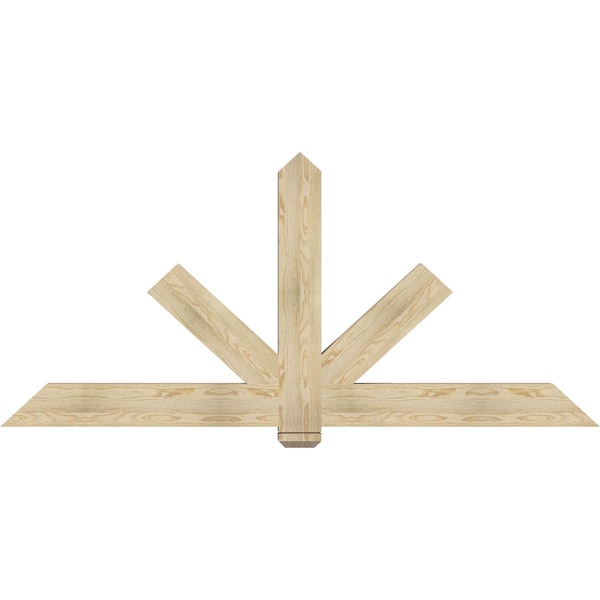 Ekena Millwork Kennewick Rough Sawn Timber Gable Bracket, Douglas Fir, 84"W x 38"H x 4"D x 6"F, 11/12 Pitch GBW084X38X0406KEN00RDF - main